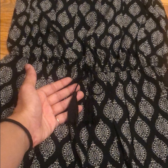 Boho Black & White Romper with Tassel detail - Picture 2 of 5